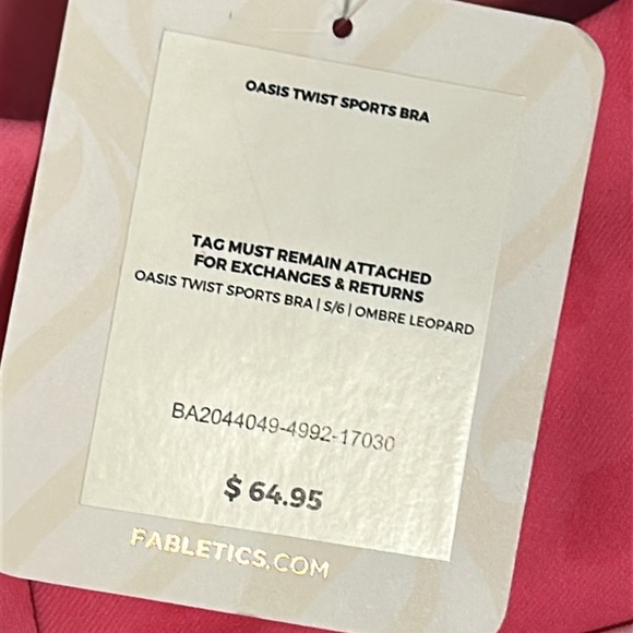 NWT Fabletics Oasis Twist Sports Bra Ombre Leopard Small - Picture 6 of 7